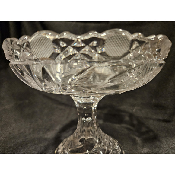McKee Innovation Bowl Compote Cut Crystal Antique Glass - SET OF 2 - Picture 5 of 8